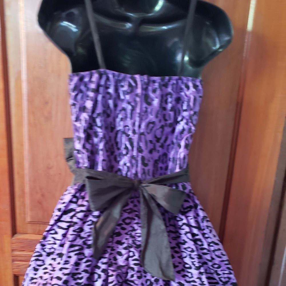 Vintage Girl's Purple/Blk Party Dress